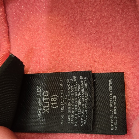 The North Face Pink Fleece Jacket EUC Girls Size XL/18 - Picture 4 of 10